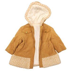 Vintage Baby Toddler Sears and Roebuck Faux Fur Trim Hooded Jacket 24-38 Months